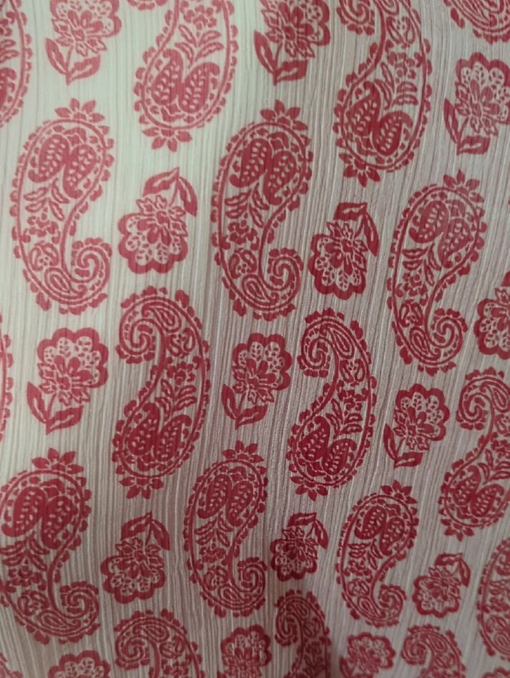 bp. Sheer Cream Top with Red Paisley Print